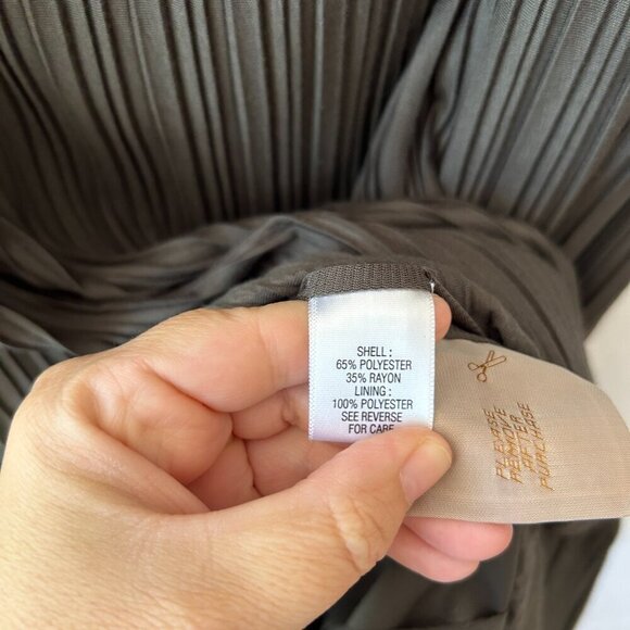 Dana Buchman Pleated Maxi Skirt Womens Large Green NWT Lined Elastic Waist - Picture 5 of 6